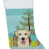 Christmas Tree And Golden Retriever Christmas Stocking BB1624CS