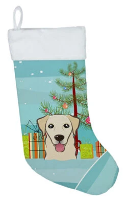 Christmas Tree And Golden Retriever Christmas Stocking BB1624CS