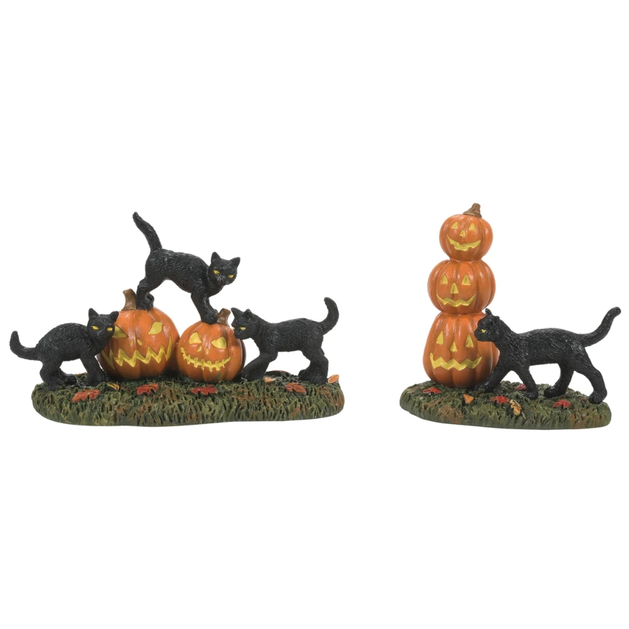 Department 56 - Halloween Village - Scary Cats Pumpkins Set Of 2