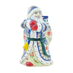 Polmedia Polish Pottery Santa Shaped Jar 9" Holiday Cheer -Christmas Decor Sale H0475N 1 66204.1665605549