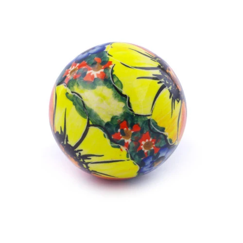 Polmedia Polish Pottery Christmas Ball Ornament 3" Mystical Garden 4 Polmedia Polish Pottery Christmas Ball Ornament 3" Mystical Garden - Image 2