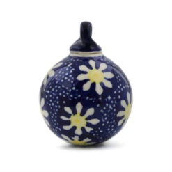 Polmedia Polish Pottery Christmas Ball Ornament 3" Daisy -Christmas Decor Sale H1333A 1 21538.1665605539