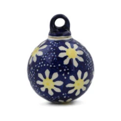 Polmedia Polish Pottery Christmas Ball Ornament 3" Daisy -Christmas Decor Sale H1333A 2 62524.1665605540