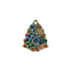 Polmedia Polish Pottery Christmas Tree Pendant 3" Spring Garden -Christmas Decor Sale H1687K 1 18946.1665605566