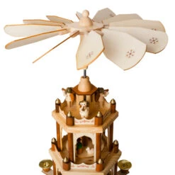 BRUBAKER Wooden Christmas Pyramid - 18 Inches - 3 Tier Carousel - Nativity Play - Designed In Germany -Christmas Decor Sale Pyramid 4043.00 brown 4260211297620.1500.002 02372.1633637439