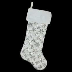 Northlight 19 White And Silver Sequin Snowflake Christmas Stocking -Christmas Decor Sale akqauvupru2sl9jwc0nljwifmzgau0qv 54106.1588344779