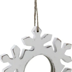7.25" Rustic White Embossed Snowflake With Mirror Medallion Christmas Ornament -Christmas Decor Sale allstate20xn4348 wh at 89510.1640820174