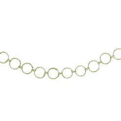5' X 1.75" Lime Green Glittered Round Ring Chain Artificial Christmas Garland - Unlit