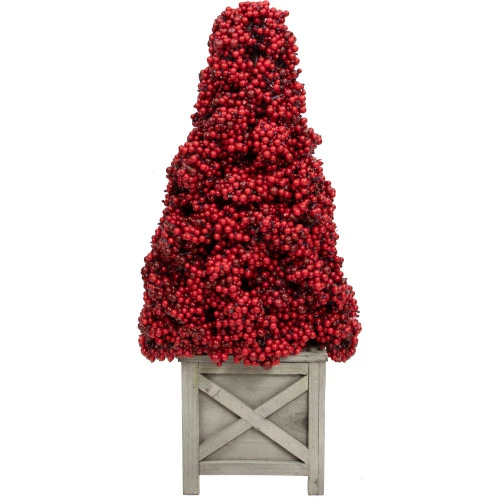 24" Red Berry Cone Potted Christmas Topiary 3 24" Red Berry Cone Potted Christmas Topiary