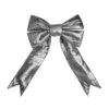 Christmas Designers 12" Silver Mylar Christmas Bow 1 Christmas Designers 12" Silver Mylar Christmas Bow -Christmas Decor Sale b m 12 s