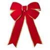 60" Red Velvet With Gold Trim Christmas Bow -Christmas Decor Sale b vb 60 rgt copy