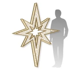 6.5' 3D Bethlehem Star With Warm White LED Lights