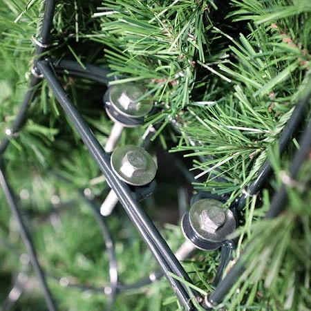 72" Deluxe Oregon Fir Wreath - Lit With Pure White And Red LEDs - No Bow 5 72" Deluxe Oregon Fir Wreath - Lit With Pure White And Red LEDs - No Bow - Image 3