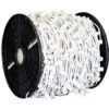 C7 Cord, 6" Spacing, White Wire, SPT-1, 1000' -Christmas Decor Sale c7 white spt 1 6 1000