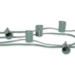 C9 Cord, 15" Spacing, Green Wire, SPT-1, 50' -Christmas Decor Sale c9 green spt 1 50 1
