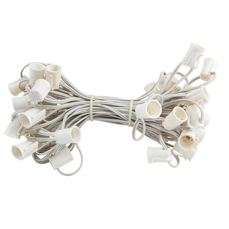 C9 Cord, 24" Spacing, White Wire, SPT-1, 50' 3 C9 Cord, 24" Spacing, White Wire, SPT-1, 50'