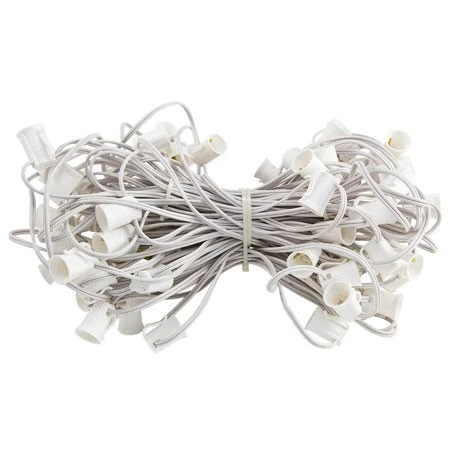 C9 Cord, 9" Spacing, White Wire, SPT-1, 100' 3 C9 Cord, 9" Spacing, White Wire, SPT-1, 100'