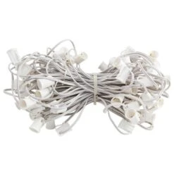 C9 Cord, 12" Spacing, White Wire, SPT-1, 100'