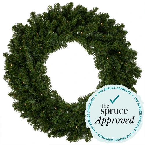 Northlight Pre-Lit Canadian Pine Artificial Christmas Wreath - 24" - Multi Lights 5 Northlight Pre-Lit Canadian Pine Artificial Christmas Wreath - 24" - Multi Lights - Image 3