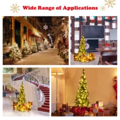 Costway 4.5ft Pre-Lit Hinged Pencil Christmas Tree 150 White Lights -Christmas Decor Sale cm22070102310 31345.1666106660