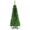 Costway 4.5ft Pre-Lit Hinged Pencil Christmas Tree 150 White Lights -Christmas Decor Sale cm2207010231 15909.1604598769