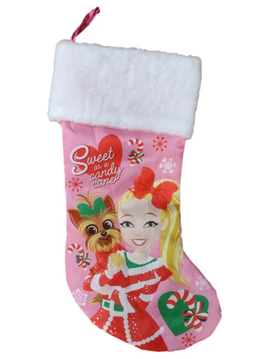 Jojo Siwa Pink Satin Sweet As A Candy Cane Holiday Christmas Stocking 2 Jojo Siwa Pink Satin Sweet As A Candy Cane Holiday Christmas Stocking