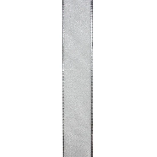 Northlight Shimmering Silver Christmas Wired Craft Ribbon 2.5" X 10 Yards 4 Northlight Shimmering Silver Christmas Wired Craft Ribbon 2.5" X 10 Yards - Image 2