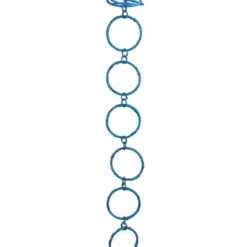 5' X 1.75" Turquoise Peacock Blue Round Chain Christmas Garland - Unlit
