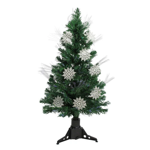 Northlight 3' Pre-Lit Fiber Optic Artificial Christmas Tree With White Snowflakes - Multi-Color Lights 3 Northlight 3' Pre-Lit Fiber Optic Artificial Christmas Tree With White Snowflakes - Multi-Color Lights