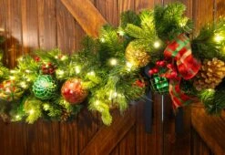 9'X14" Pre-Decorated Garland - Classic Holiday - Warm White -Christmas Decor Sale dg 9 ch ww door6