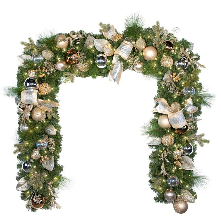 9'X14" Pre-Decorated Garland - Champagne Shimmer - Warm White 3 9'X14" Pre-Decorated Garland - Champagne Shimmer - Warm White