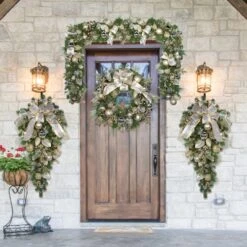 9'X14" Pre-Decorated Garland - Champagne Shimmer - Warm White 15 9'X14" Pre-Decorated Garland - Champagne Shimmer - Warm White -Christmas Decor Sale dg 9 cs ww and ds 4 cs ww and dw 36 cs ww mock up