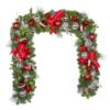 9'X14" Pre-Decorated Garland - Red Splendor - Warm White -Christmas Decor Sale dg 9 rs ww a cc