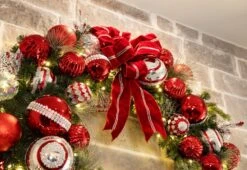 72" Pre-Decorated Wreath - Red Splendor - Warm White -Christmas Decor Sale dg 9 rs ww dw 48 rs ww mantle12 4