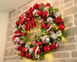60" Pre-Decorated Wreath - Red Splendor - Warm White 15 60" Pre-Decorated Wreath - Red Splendor - Warm White -Christmas Decor Sale dg 9 rs ww dw 48 rs ww mantle16