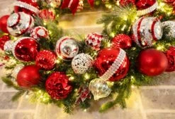 36" Pre-Decorated Wreath - Red Splendor - Warm White -Christmas Decor Sale dg 9 rs ww dw 48 rs ww mantle23 1