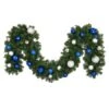 Decorated 9' X 14" Garland Unlit, Blue And Silver -Christmas Decor Sale dg 914 bs b