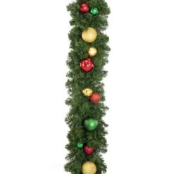 Decorated 9' X 14" Garland Unlit, Colors Of The Holiday -Christmas Decor Sale dg 914 coth d
