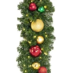 Decorated 9' X 14" Garland Lit Warm White, Colors Of The Holiday -Christmas Decor Sale dg 914 led coth c