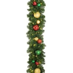 Decorated 9' X 14" Garland Lit Warm White, Colors Of The Holiday -Christmas Decor Sale dg 914 led coth d