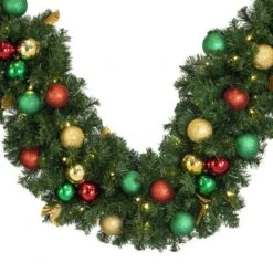 Decorated 9' X 14" Garland Lit Warm White, Traditional -Christmas Decor Sale dg 914 led t a