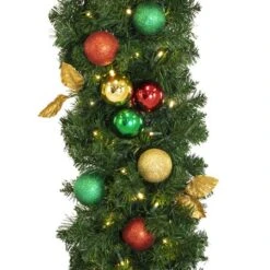Decorated 9' X 14" Garland Lit Warm White, Traditional -Christmas Decor Sale dg 914 led t c
