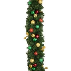 Decorated 9' X 14" Garland Unlit, Traditional 9 Decorated 9' X 14" Garland Unlit, Traditional -Christmas Decor Sale dg 914 t d