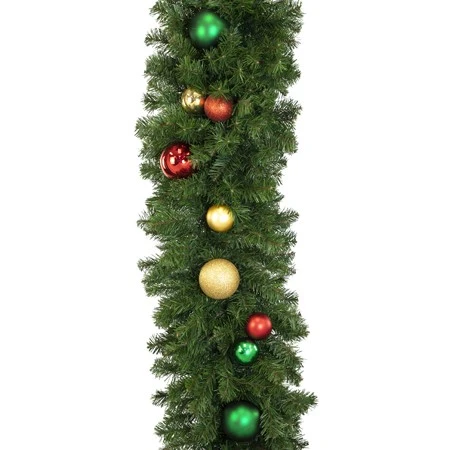 Decorated 9' X 18" Garland Unlit, Colors Of The Holiday 6 Decorated 9' X 18" Garland Unlit, Colors Of The Holiday - Image 4