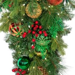 44" Pre-Decorated Teardrop Spray - Classic Holiday - Warm White -Christmas Decor Sale ds 4 ch ww c cc