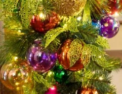 48" Pre-Decorated Wreath - Royal Jewel - Warm White 13 48" Pre-Decorated Wreath - Royal Jewel - Warm White -Christmas Decor Sale ds 4 rj ww stairs13 4