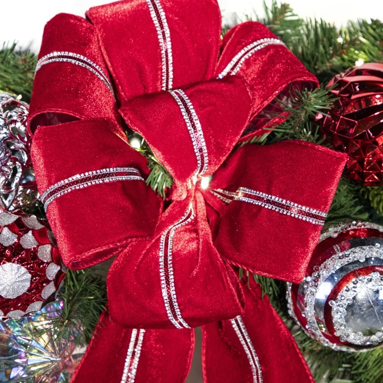 Bow For 48" Red Splendor Wreath 4 Bow For 48" Red Splendor Wreath - Image 2