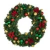 36" Unlit Decorated Wreath - Elegant Poinsettia - Bow Option Available