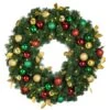 36" Lit LED Warm White Decorated Wreath - Traditional Décor - Bow Option Available -Christmas Decor Sale dw 36 led t 2