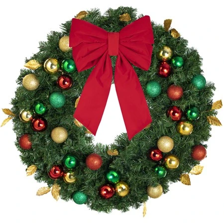 36" Unlit Decorated Wreath - Traditional Décor - Bow Option Available 5 36" Unlit Decorated Wreath - Traditional Décor - Bow Option Available - Image 3